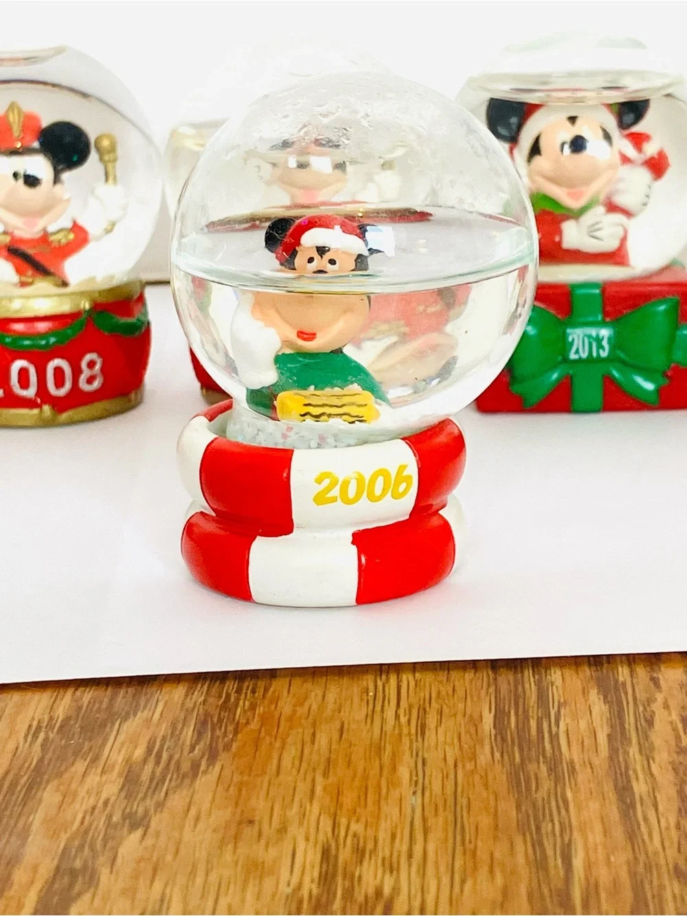Disney Christmas Mini Snow Globes Lot(8) 2 Have Low Water JC Penny Read 2.5in